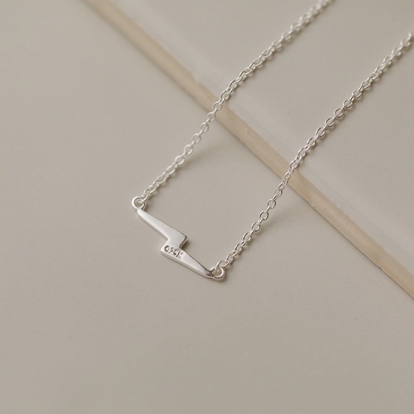 Petite Lightning Bolt Necklace | 925 Silver - Picture 2 of 5
